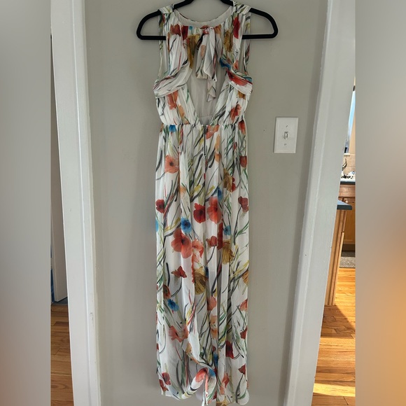 Alice + Olivia Mel Open Back Gathered High-Low Dress in Exotic Poppy - Picture 7 of 15